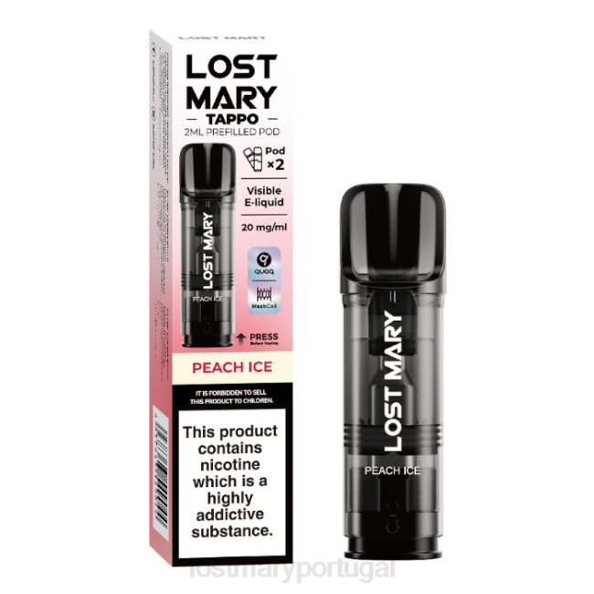 LOST MARY Flavours - gelo de pêssego cápsulas pré-cheias de Lost Mary Tappo - 20 mg - 2 unidades BP2F180
