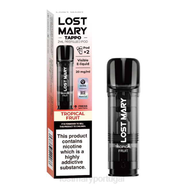 LOST MARY Portugal - fruta tropical cápsulas pré-cheias de Lost Mary Tappo - 20 mg - 2 unidades BP2F182