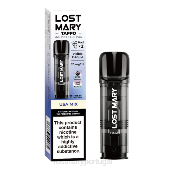 LOST MARY Primor - mistura dos EUA cápsulas pré-cheias de Lost Mary Tappo - 20 mg - 2 unidades BP2F184