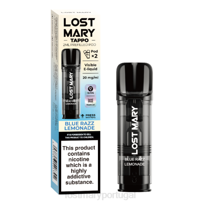 LOST MARY Vape - limonada razz azul cápsulas pré-cheias de Lost Mary Tappo - 20 mg - 2 unidades BP2F181