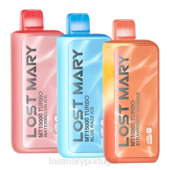 LOST MARY Vape - gelo de melancia/gelo razz azul/laranja morango Amostrador Turbo Lost Mary MT15000 BP2F81