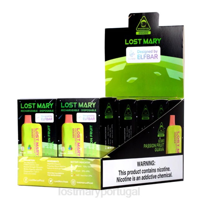 Vape LOST MARY Comprar - kiwi maracujá goiaba Maria perdida os5000 BP2F39
