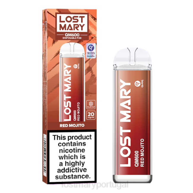 LOST MARY Primor - mojito vermelho vape descartável perdido mary qm600 BP2F164