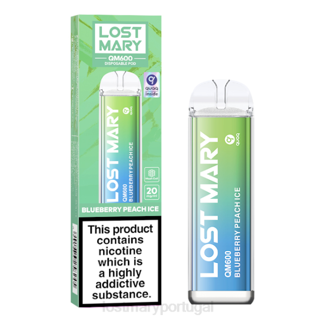 LOST MARY Vape - gelo de mirtilo e pêssego vape descartável perdido mary qm600 BP2F161